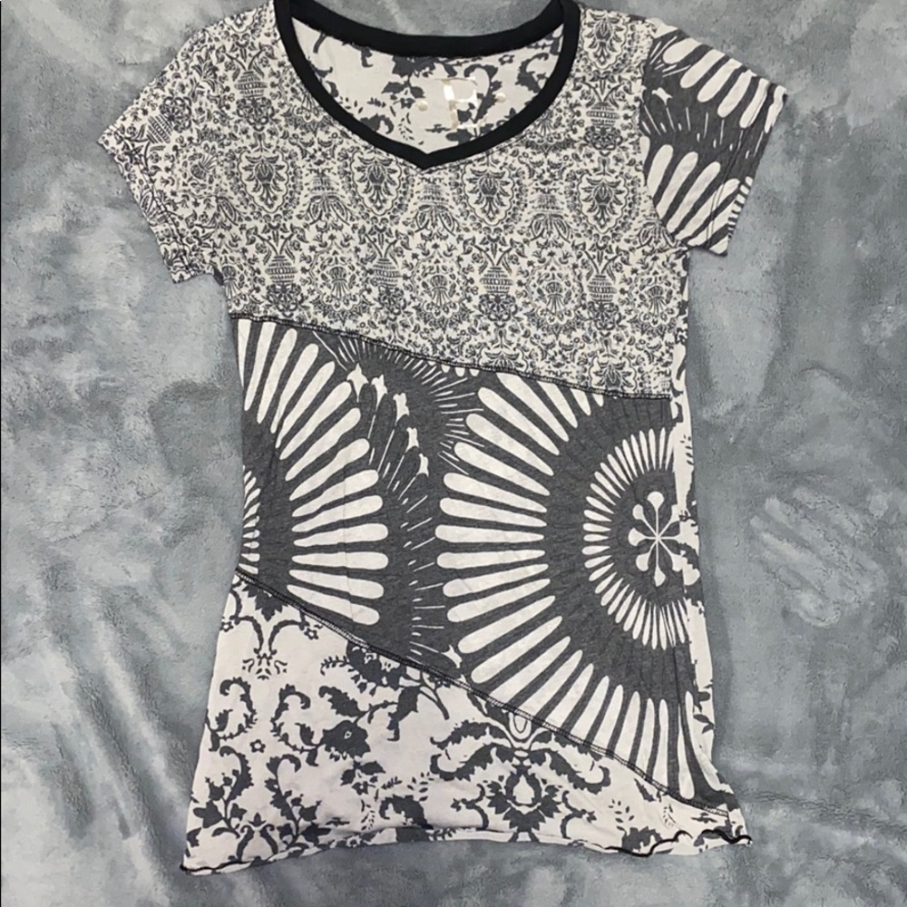Grey V-Neck Top